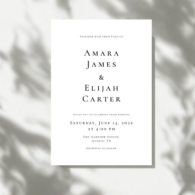 Invitación Boda Minimalista Moderna en Blanco y Negro (Subido por el creador)