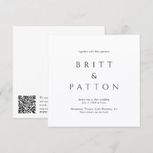 Boda Minimalista Moderna en Blanco y Negro con Cód