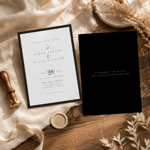 Invitación Boda minimalista moderna enmarcada