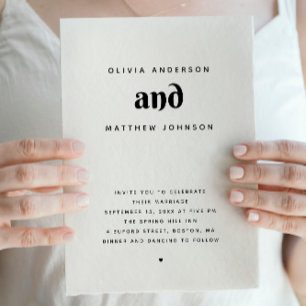 Invitación Boda Minimalista Moderna Foto Simple y Elegante