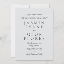Invitación Boda Minimalista Moderna Gris Claro