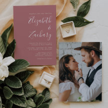Boda Minimalista Moderna Script Foto Rosa Polvorie