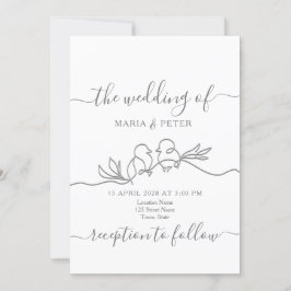 Invitación Boda minimalista moderna simple