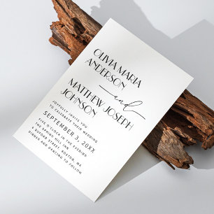 Invitación Boda Minimalista Moderna Tipografía Elegante
