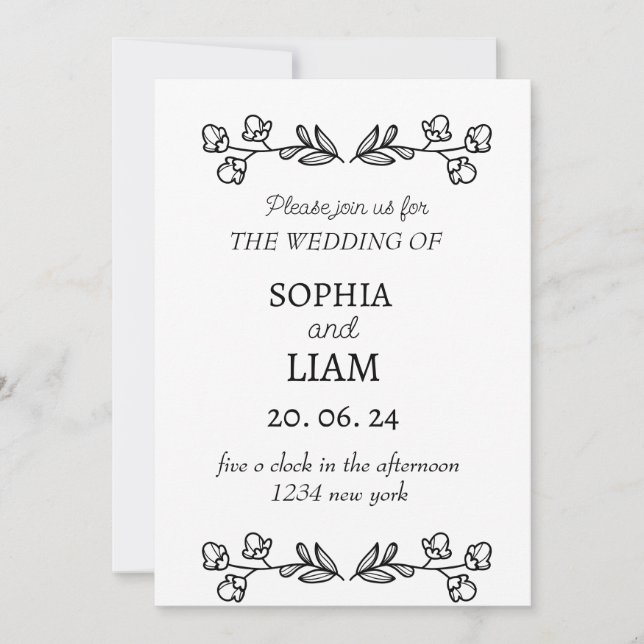 Invitación Boda Minimalista moderno (Anverso)