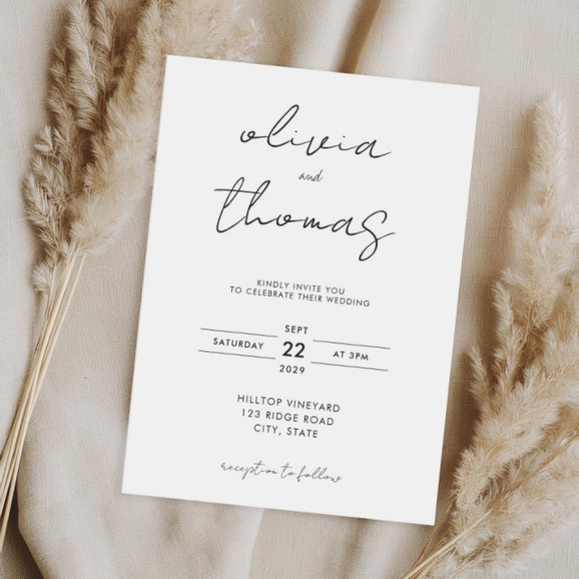 Invitación Boda Minimalista moderno (Subido por el creador)