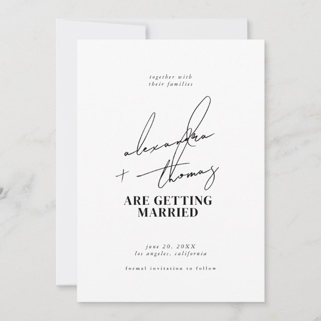 Invitación Boda Minimalista moderno (Anverso)