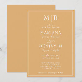 Invitación Boda Minimalista moderno Boho amarillo