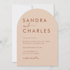 Invitación Boda Minimalista moderno Boho Terracotta