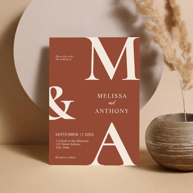Invitación Boda Minimalista moderno Boho Terracotta (Subido por el creador)