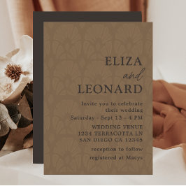 Invitación Boda Minimalista moderno de Bohemian Brown