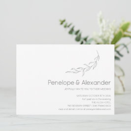 Invitación Boda minimalista moderno de dibujo botánico