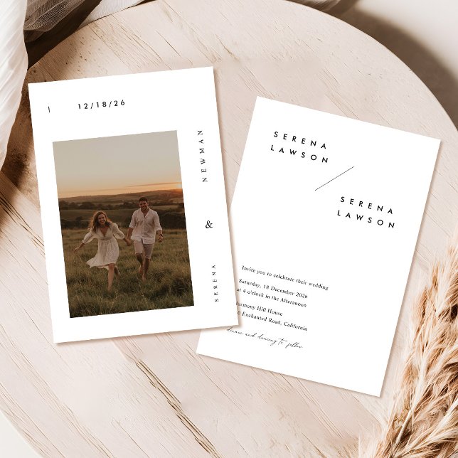 Invitación Boda Minimalista moderno de fotografía de Boho (Subido por el creador)
