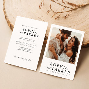 Invitación Boda Minimalista moderno de fotografía de Boho