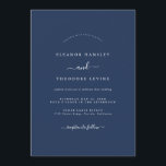 Invitación Boda Minimalista moderno de Navy Blue<br><div class="desc">Más invitaciones de bodas de Bonito en la Pequeña Tienda Bayleigh!</div>