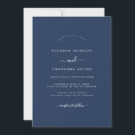Invitación Boda Minimalista moderno de Navy Blue<br><div class="desc">Más invitaciones de bodas de Bonito en la Pequeña Tienda Bayleigh!</div>