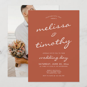 Invitación Boda Minimalista moderno de Terracotta
