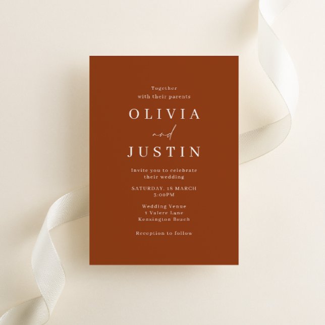 Invitación Boda Minimalista moderno de Terracotta (Subido por el creador)