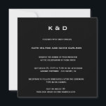 Invitación Boda minimalista moderno en blanco y negro<br><div class="desc">Para personalizar/personalizar.</div>