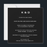 Invitación Boda minimalista moderno en blanco y negro<br><div class="desc">Para personalizar/personalizar.</div>
