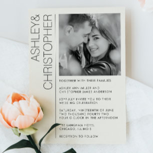 Invitación Boda Minimalista moderno foto de B&W