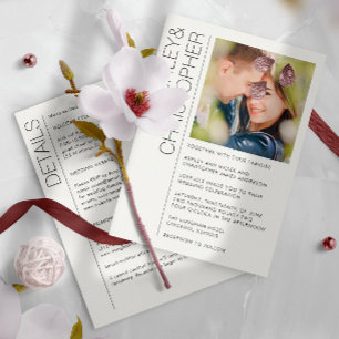 Invitación Boda Minimalista moderno foto todo en uno