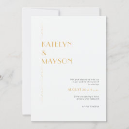 Invitación Boda Minimalista moderno Gold & Ivory