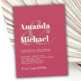 Invitación Boda Minimalista moderno magenta simple