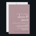 Invitación Boda Minimalista moderno malva<br><div class="desc">Invitación perfecta para celebrar su Día especial!  Consulte aquí otros elementos coincidentes:https://www.zazzle.com/store/bdp_designs/products?cg=196282276064773822</div>