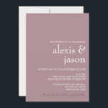 Invitación Boda Minimalista moderno malva<br><div class="desc">Invitación perfecta para celebrar su Día especial!  Consulte aquí otros elementos coincidentes:https://www.zazzle.com/store/bdp_designs/products?cg=196282276064773822</div>