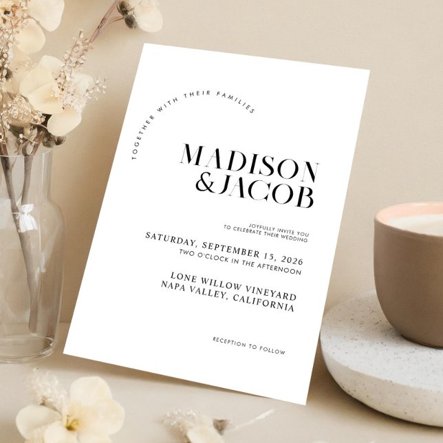 Invitación Boda Minimalista moderno negro y blanco (Subido por el creador)