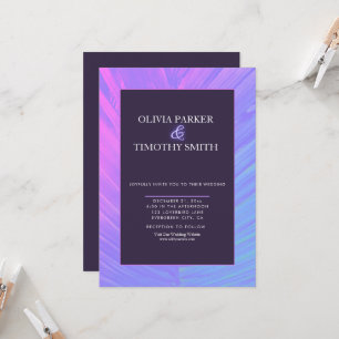 Invitación Boda minimalista moderno neón tropical de la palma