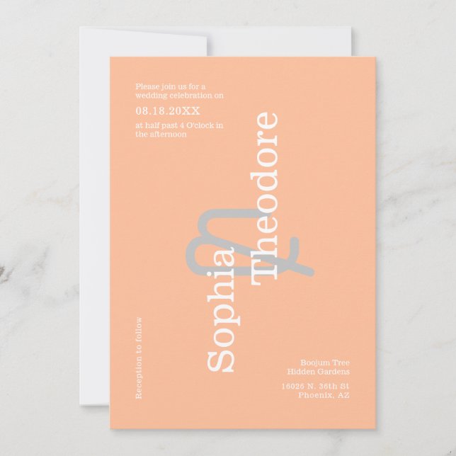 Invitación Boda Minimalista moderno QR Foto de código (Anverso)