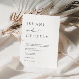 Invitación Boda Minimalista moderno simple en blanco y negro