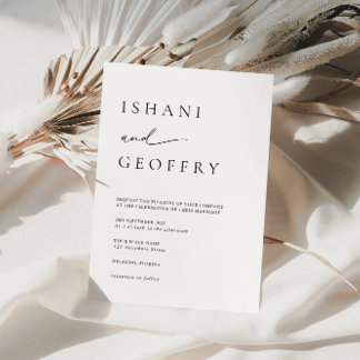 Invitación Boda Minimalista moderno simple en blanco y negro