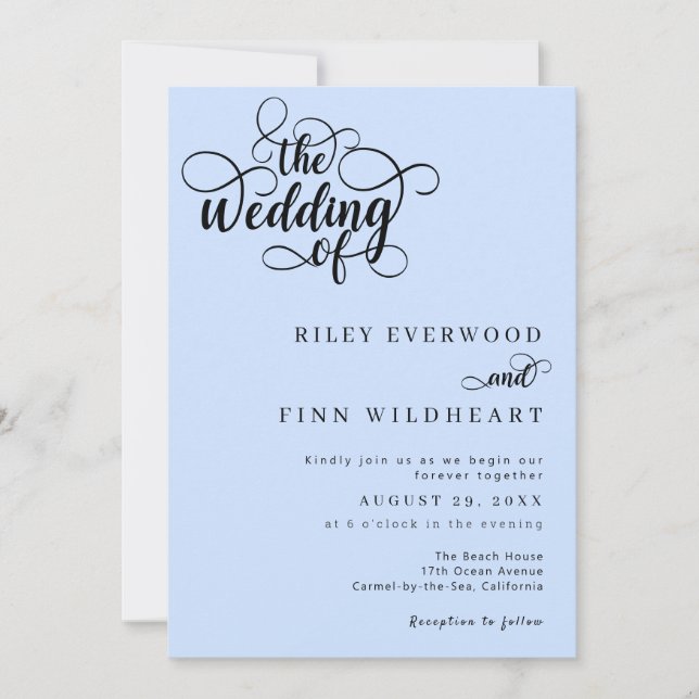 Invitación Boda Minimalista moderno y elegante (Anverso)