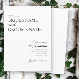 Invitación Boda minimalista moderno y simple