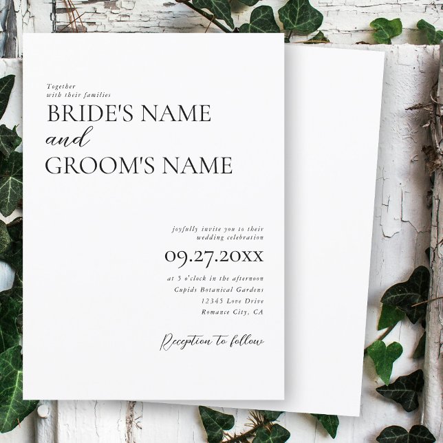 Invitación Boda minimalista moderno y simple (Minimalist Modern Simple Wedding Invitation)