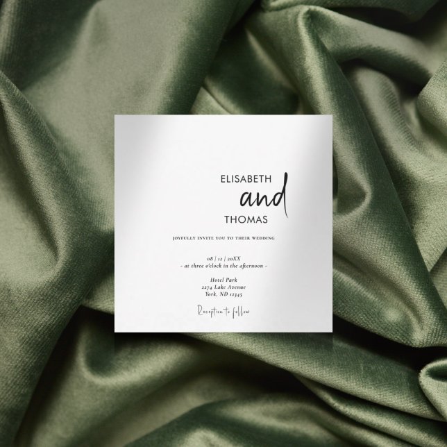 Invitación Boda minimalista moderno y simple (Subido por el creador)