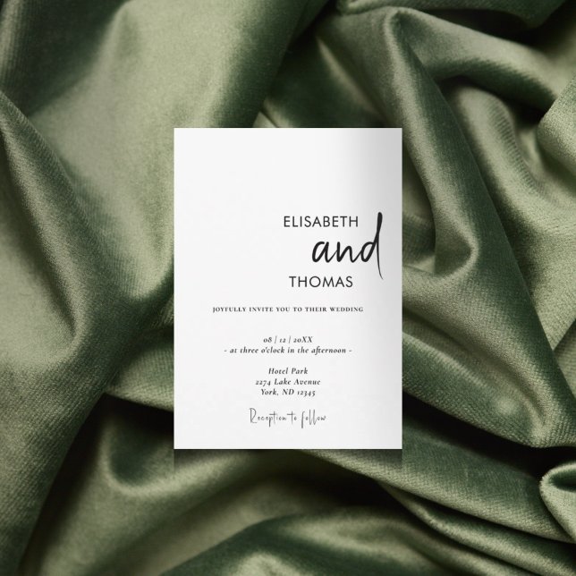 Invitación Boda minimalista moderno y simple (Subido por el creador)
