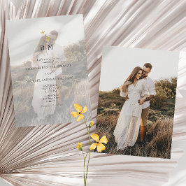 Invitación Boda Minimalista Monograma Fotográfico