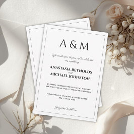 Invitación Boda minimalista negra blanca moderna