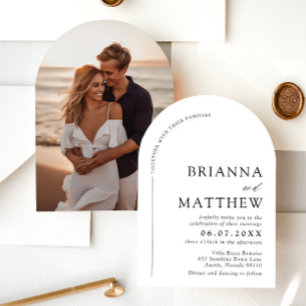 Invitación Boda Minimalista negro y blanco moderno de Arch