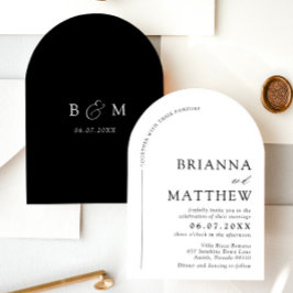 Invitación Boda Minimalista negro y blanco moderno de Arch
