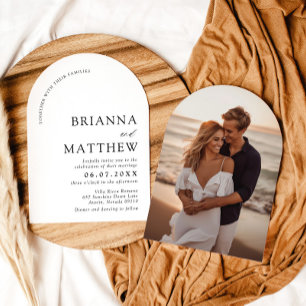 Invitación Boda Minimalista negro y blanco moderno de Arch