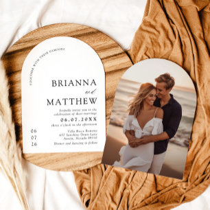 Invitación Boda Minimalista negro y blanco moderno de Arch