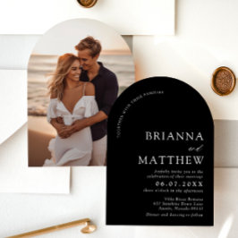 Invitación Boda Minimalista negro y blanco moderno de Arch