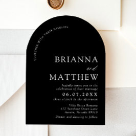 Invitación Boda Minimalista negro y blanco moderno de Arch