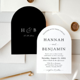 Invitación Boda Minimalista negro y blanco moderno de Arch