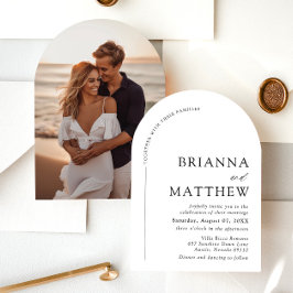 Invitación Boda Minimalista negro y blanco moderno de Arch